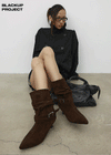 [MADE] Gelam Suede Wrinkle Mid-calf Boots