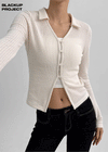 [MADE] Elastane Lace Collar Cardigan