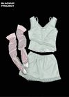 [MADE] Roheller Lace Satin V-Neck Sleeveless Top (Set Available)