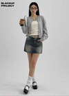 [MADE] Dobil Stripe Denim Miniskirt