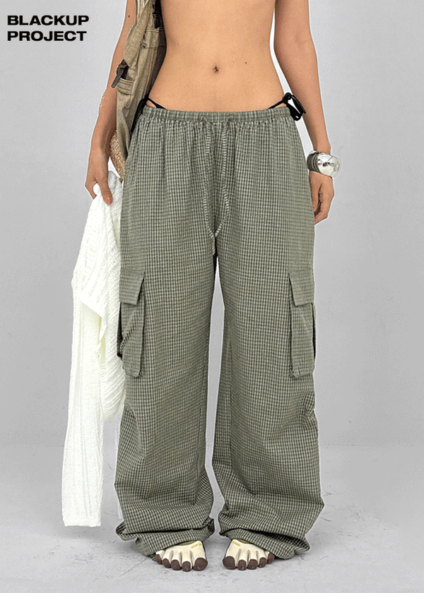 [MADE] Tiflet Check Cargo Banding Pants