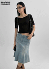 [MADE] Neddy V-Neck Off-Shoulder Short Sleeve Tee