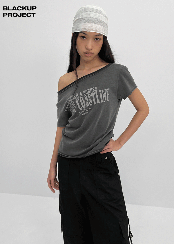 [MADE] Siati Short-Sleeve Layered Off-Shoulder Top