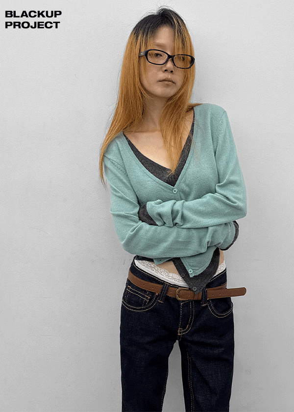 [MADE] Basini Layered V-Neck Cardigan