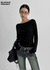 [MADE] Dentu Batwing Boat Neck Long Sleeve T-shirt