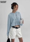 [MADE] Áo hoodie vải lanh cắt ngắn Serdi