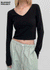 [MADE] V-Neck Extended Sleeve Cropped T-Shirt