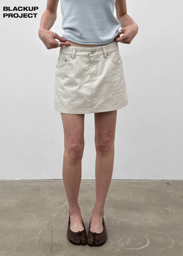 [MADE] Bitollen Belted Cotton Mini Skirt Pants