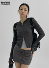 [MADE] Sienne V-neck Hooded Knit Zip-Up
