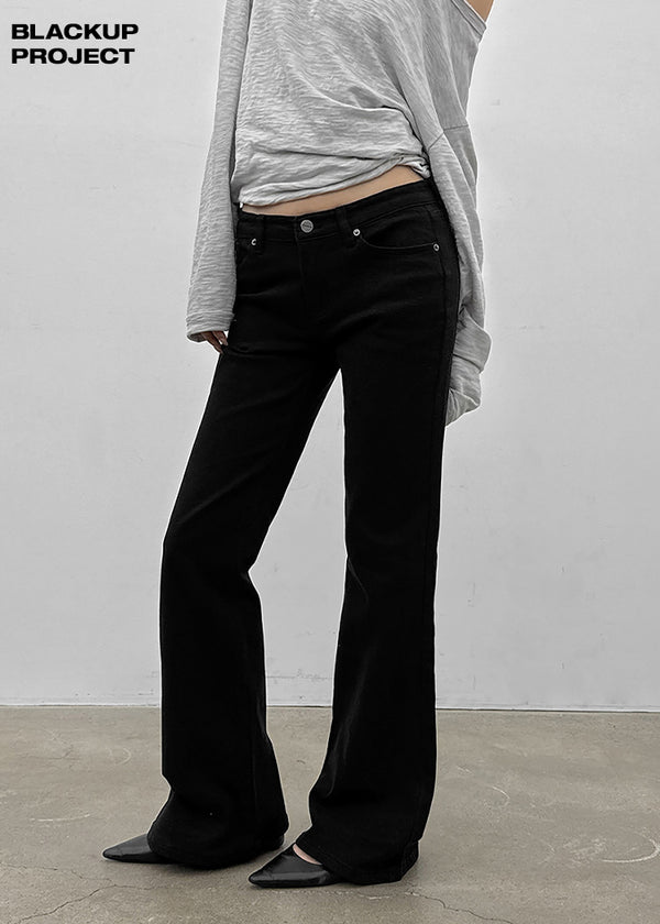 [MADE] Cab Low-waist Bootcut Fleece-Lined Cotton Pants