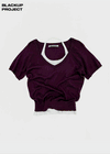 [MADE] Lumico Raglan V-Neck Short-Sleeve Knit