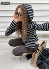 [MADE] Betty Stripe Frill Hooded Zip-Up (Set Available)