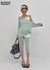 [MADE] Cuchel Summer Knit Button Off-Shoulder Long Sleeve Top