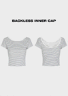 [MADE] Stripe Backless Short Sleeve T-shirt (Cap built-in)