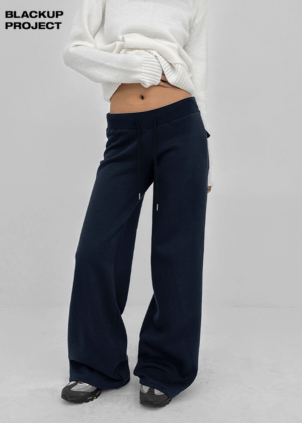 [MADE] Polnen Brushed Straight Back Pocket Elastic Pants