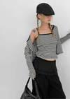 Rota Set - Striped Cardigan,Sleeveless