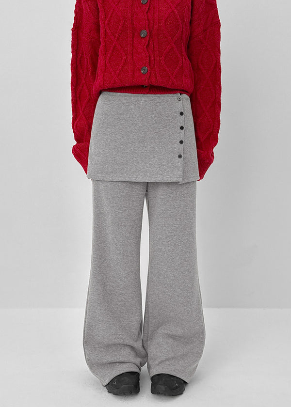 Fogdy Fleece Wool SET - Mini Skirt, Bootcut Pants
