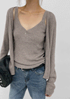 Lue Wool Knit SET - Cardigan, Sleeveless