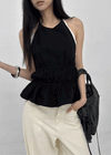 Camlong Halterneck Frill Sleeveless Blouse
