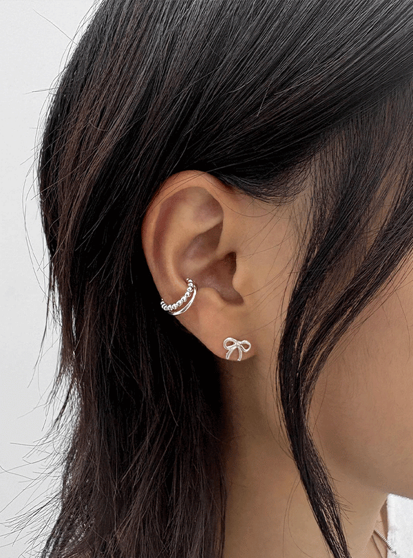 (SILVER 925) Dejule Layered Mini Ear Cuff