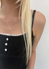(SILVER 925) Blurky Silver Ball Star Necklace