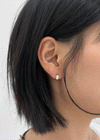 (SILVER 925) Durine Minimal Silver Hoop Earrings