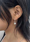 (SILVER 925) Tomte Pearl Drop Hook Earrings