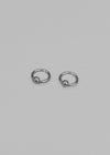 (SILVER 925) Faceted Mini Ball Ring Earring