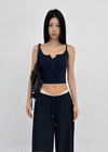 Carmen Button Crop Sleeveless (Built-in Cap)