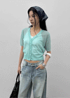 Paichi Linen Short-sleeve Cardigan