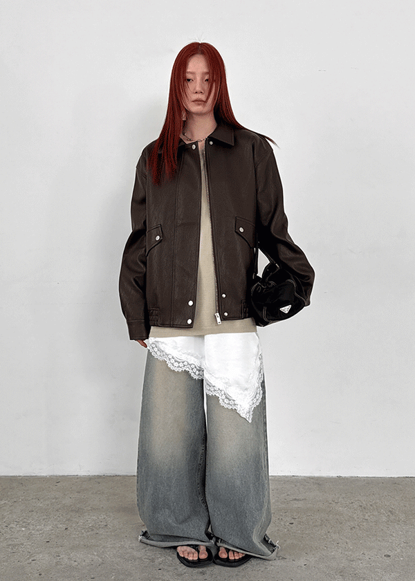 Oladi Washed Wide Bootcut Denim Pants