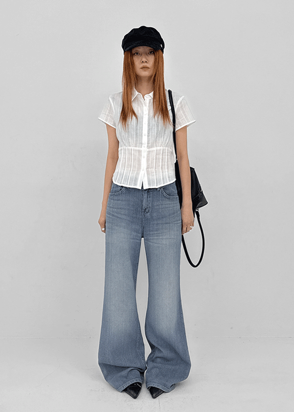 Lopoen Washed Wide Denim Pants