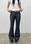 Lizette Non-faded Back Pocket Raw Denim Bootcut Pants