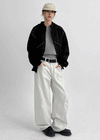 Light Back Pocket Cut Wide Pants