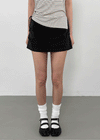 Puffing Low-Waist Pintuck Mini Skirt Pants
