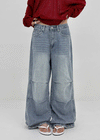 Meloff cut-out wide denim pants
