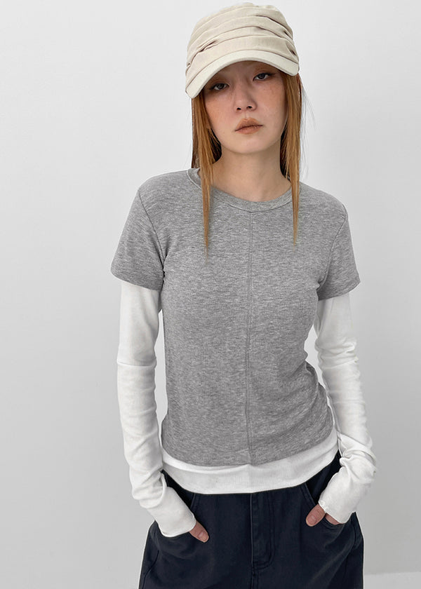 Teti Short-sleeved Layered Long-sleeved T-shirt