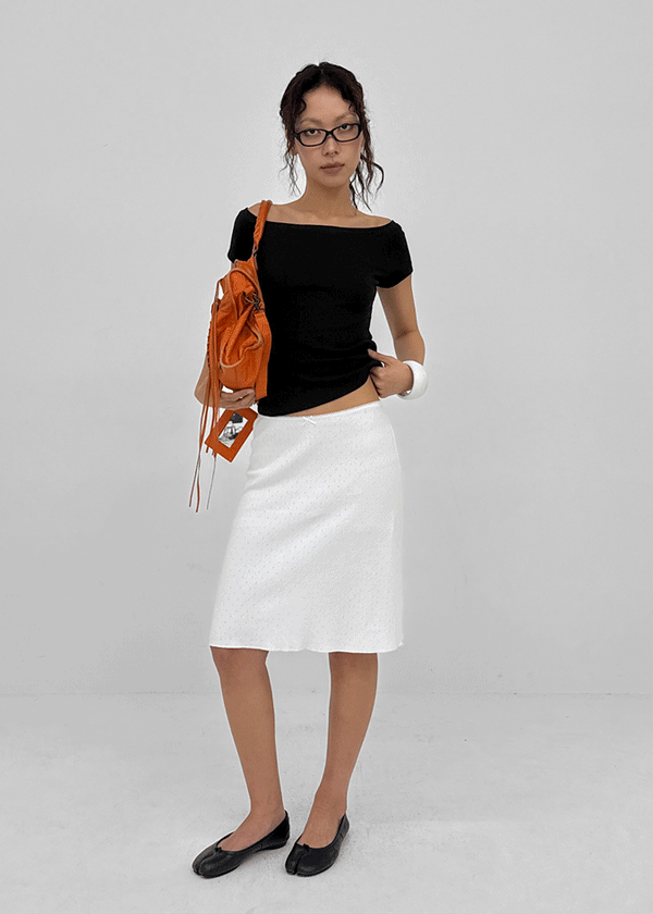 Lutens Punching Midi Skirt