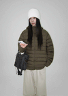 (UNISEX) Lamtine Oversized Duck Down Hooded Lightweight Puffer