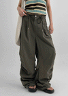 (UNISEX) Fulz Back Banding Nylon Two-way Banding Pants