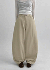 (UNISEX) Moyan Stripe Back Pocket Balloon Cotton Pants