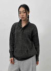 (UNISEX) Podo Bocashi Pocket Henley Neck Knit