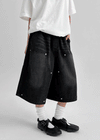 (UNISEX) Tenper Rivet Banding Denim Bermuda Shorts