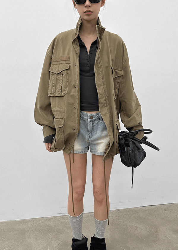 (UNISEX) Forep Washed Cotton Field Jacket