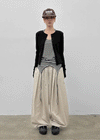 (UNISEX) Eiko Pintuck Wide Elastic Waist Pants