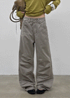(UNISEX) SDU Washed Cut-out Cotton Pants