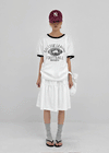 (UNISEX) Burinf Printed Ringer Short Sleeve T-shirt
