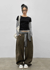 (UNISEX) Amune Cotton Wide Balloon Pants