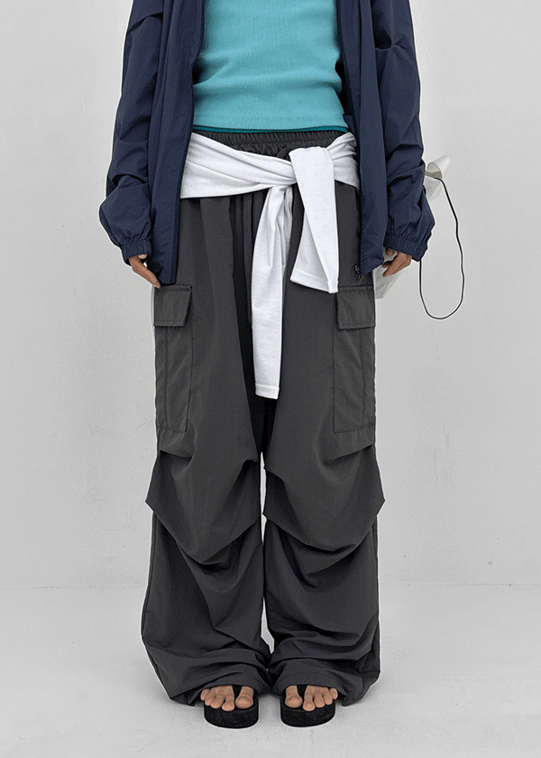 (UNISEX) Lamua Nylon Wide String Pants