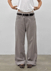 (UNISEX) Tab Semi-Bootcut Wide Pants